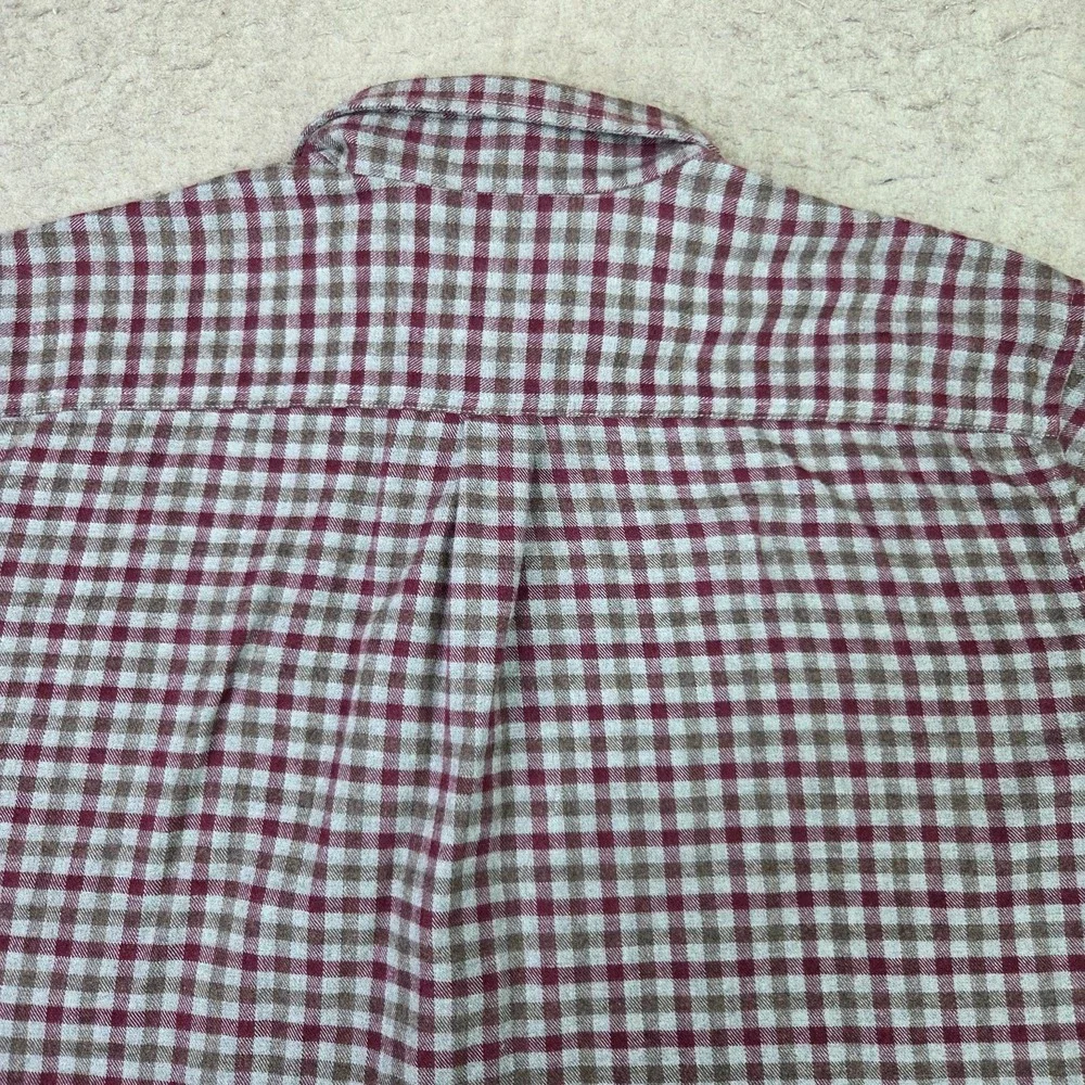 Johnnie-O Hangin out Flannel Shirt Mens L Red Gingham Check Long Sleeve Button